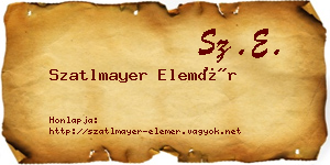 Szatlmayer Elemér névjegykártya